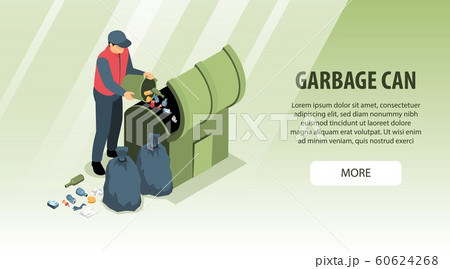Garbage Can Isometric Background 60624268