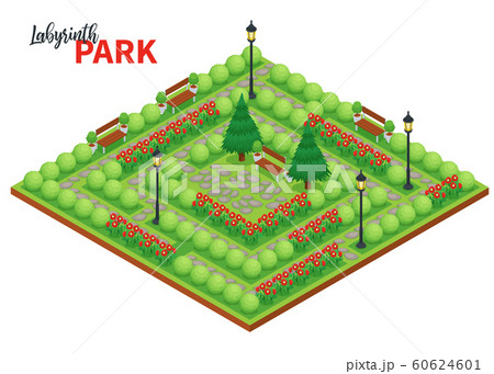 Labyrinth Isometric Park Composition Labyrinth Isometric Park Composition 60624601