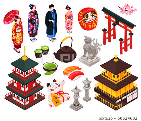 Japan Isometric Icon Set Japan Isometric Icon Set 60624602