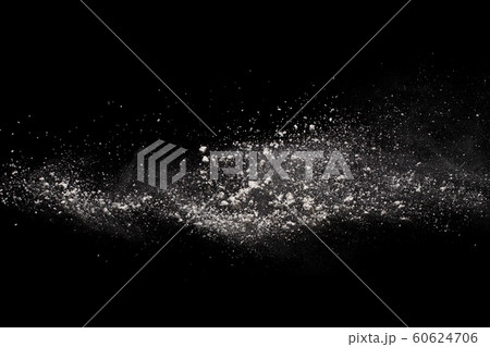 White powder explosion on black background. Colored cloud. Colorful dust explode. Paint Holi. 60624706