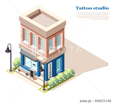 Tattoo Studio Isometric Composition 60625146