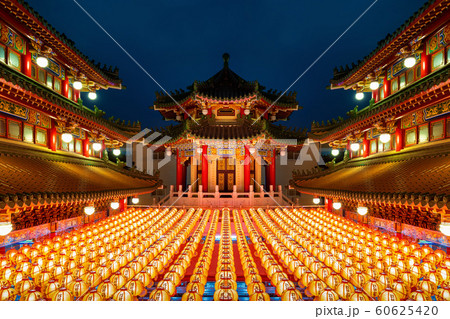 Traditional Chinese lanterns display in Temple Traditional Chinese lanterns display in Temple 60625420