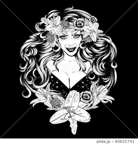Happy woman in flower crown 60625741
