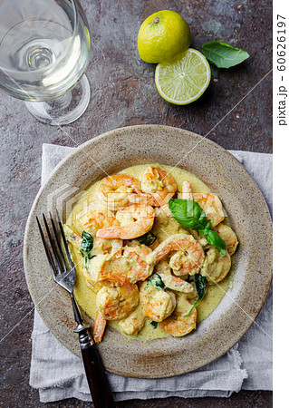 Shrimps in cream sauce Shrimps in cream sauce 60626197