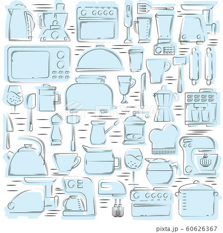 Kitchen tools seamless pattern. culinary illustration for design and web. Kitchen tools seamless pattern. culinary illustration for design and web. 60626367