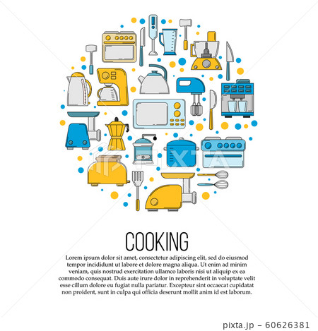 Kitchen tools card concept. culinary illustration in flat style for design and web. Kitchen tools card concept. culinary illustration in flat style for design and web. 60626381