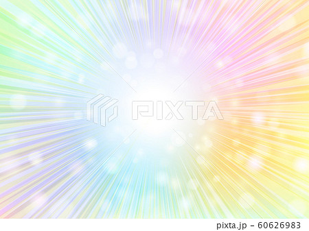 虹色の放射状キラキラ背景素材のイラスト素材