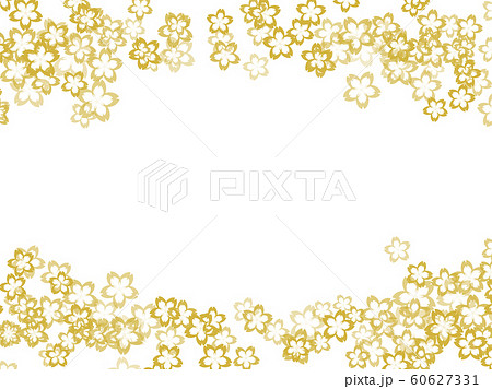 白色と金色和風桜和柄模様背景素材のイラスト素材