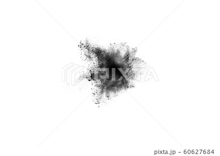 Black powder explosion on white background. Black powder explosion on white background. 60627684