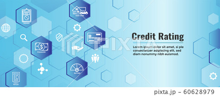 Credit Rating Header Web Banner with Debt, Credit 60628979