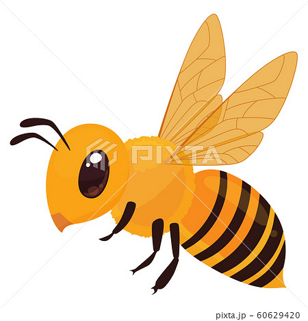 ミツバチのイラスト 横のイラスト素材
