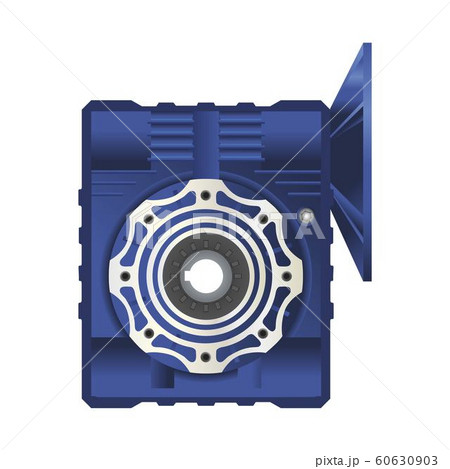 worm gearbox with flange. Vector illustration on white background. Isolated image. 60630903