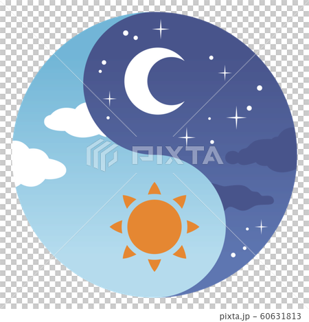 昼と夜の陰陽図 60631813