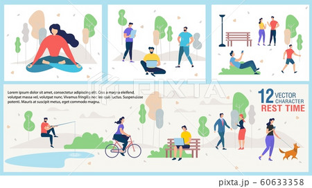 City Citizen Outdoor Recreation Flat Vector Banner 60633358