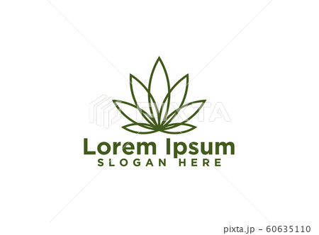 Cannabis Leaf, Mono Line Logo Designs, Vector 60635110