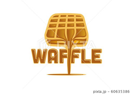 waffle and chocolate melted logo design 60635386