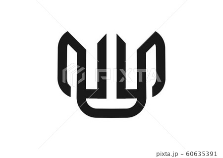 Initial Letter W Mono Line Logo Design Inspirationのイラスト素材