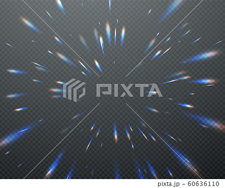 Holographic transparent reflections flare isolated on transparent dark background. Vector illustration 60636110