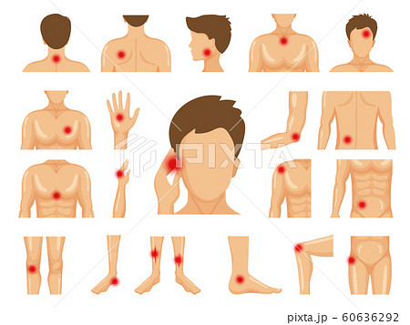 Body Pain Physical Injury Human Trauma Symbols のイラスト素材