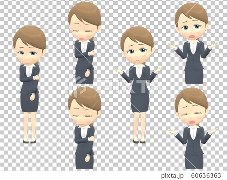 [Trouble A] Caucasian Female Suit Ponytail Front 60636363