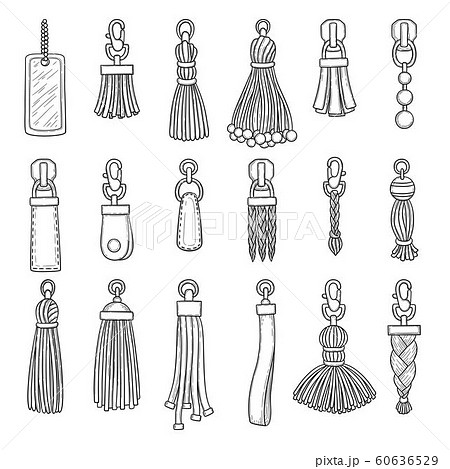 Leather Accessories Handbag Fringes Trinket Stock Illustration