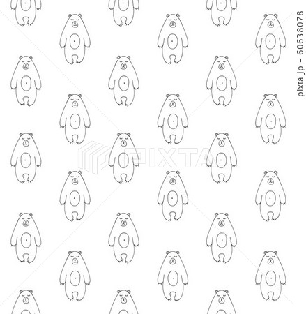 Vector seamless pattern of doodle outline bear 60638078