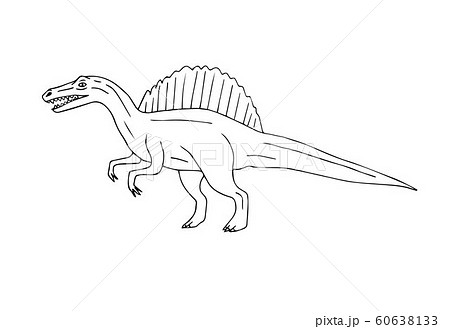 Vector Hand Drawn Sketch Spinosaurus Dinosaurのイラスト素材
