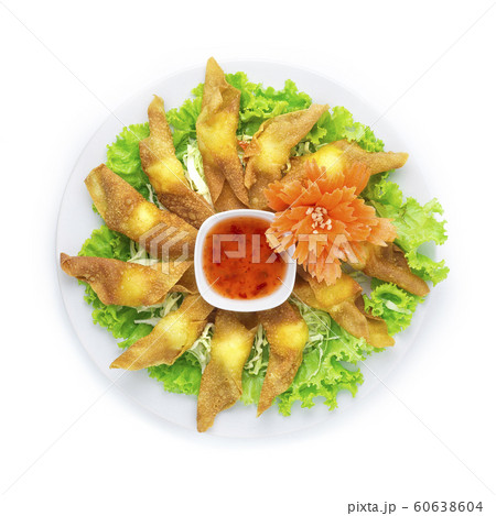 Crispy Wonton with Quail Egg Stuffed inside Served 60638604