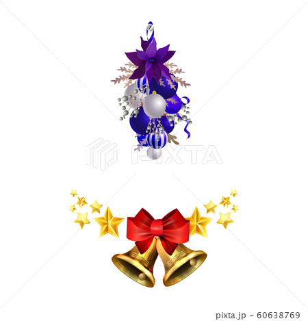 Christmas decorations with fir tree golden jingle bells Christmas decorations with fir tree golden jingle bells 60638769