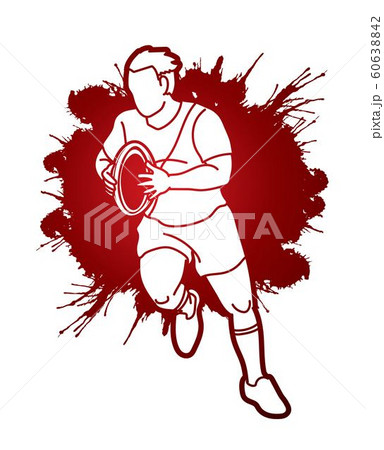 Rugby player action cartoon sport, Sportsman graphic vector. Rugby player action cartoon sport, Sportsman graphic vector. 60638842