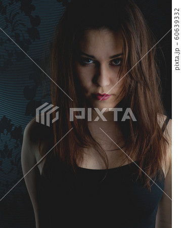 fashion model on a dark background fashion model on a dark background 60639332