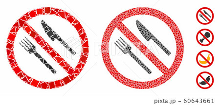 No food Mosaic Icon of Abrupt Elements 60643661