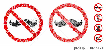 No curly mustache Mosaic Icon of Rough Parts No curly mustache Mosaic Icon of Rough Parts 60645171