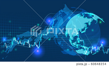 サイバーデジタル日本の株価チャートイメージ背景 60648354