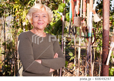 Portrait of senior woman in garden Portrait of senior woman in garden 60649297