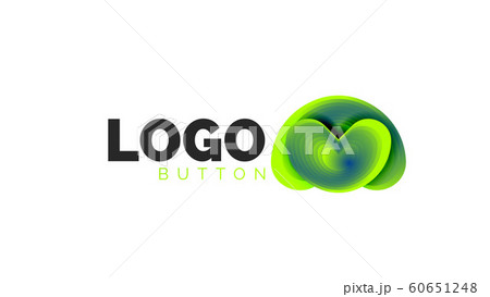 Abstract round shape logo template. Minimal geometrical design, 3d geometric bold symbol in relief style with color blend steps effect. Vector Illustration Abstract round shape logo template. Minimal geometrical design, 3d geometric bold symbol in relief style with color blend steps effect. Vector Illustration 60651248