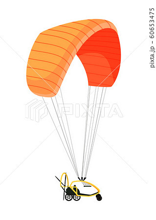 Power Paraglider Flat Vector Illustrationsのイラスト素材