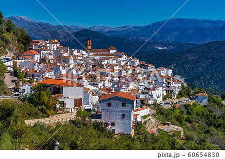 White Andalusian village, pueblo blanco Algatocin. Province of Malaga, Spain 60654830