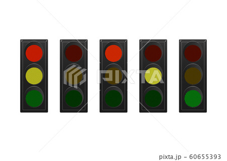 Set of vertical traffic lights. 60655393