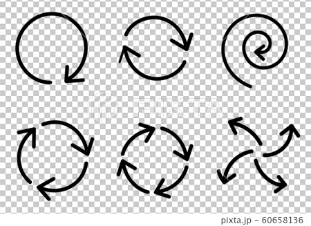 円形の矢印アイコン リサイクル 回転 セット のイラスト素材