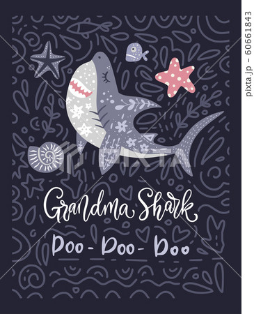 Shark animal vector card. Shark animal vector card. 60661843