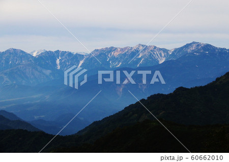 火打山山頂からの北アルプス後立山連峰遠景 白馬三山 火打山山頂からの北アルプス後立山連峰遠景 白馬三山 60662010