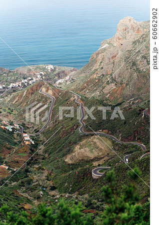Winding mountain road in Anaga Mountains Taganana Tenerife, Canary island Winding mountain road in Anaga Mountains Taganana Tenerife, Canary island 60662902