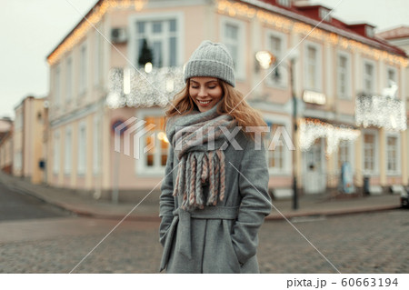 Happy funny young woman with a smile  60663194