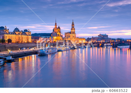 Dresden, Germany cityscape of cathdedrals over the 60663522