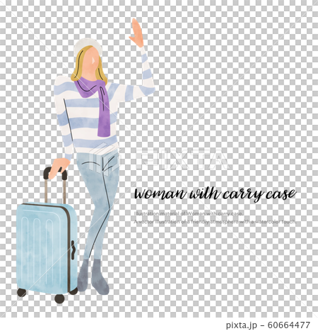 Illustration material: winter fashion, young woman, travel 60664477