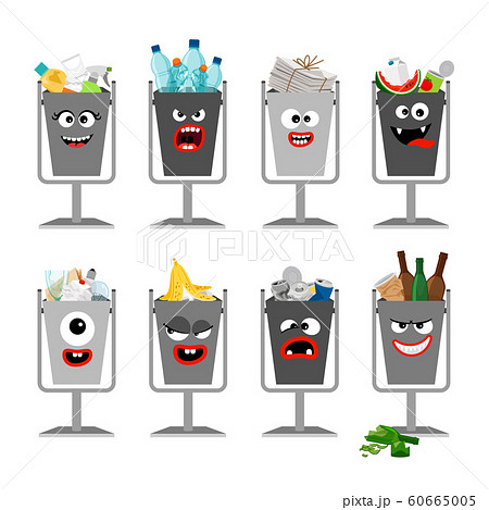Garbage cans with trash for kids Garbage cans with trash for kids 60665005