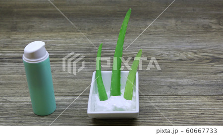Spa, natural skin care, cream with aloe juice. Beauty. Asian cosmetics Spa, natural skin care, cream with aloe juice. Beauty. Asian cosmetics 60667733