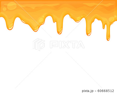 蜂蜜の垂れるフレームイラスト 白のイラスト素材 60668512 Pixta