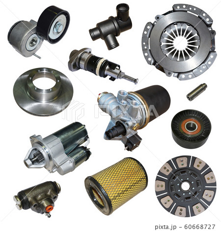 Lot of new auto spare parts. Set with many isolated items for shop or aftermarket. Lot of new auto spare parts. Set with many isolated items for shop or aftermarket. 60668727
